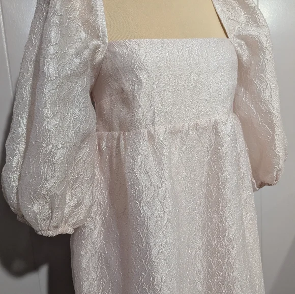 Anthropologie Textured Puff-Sleeve Dress Size XS - Picture 5 of 13